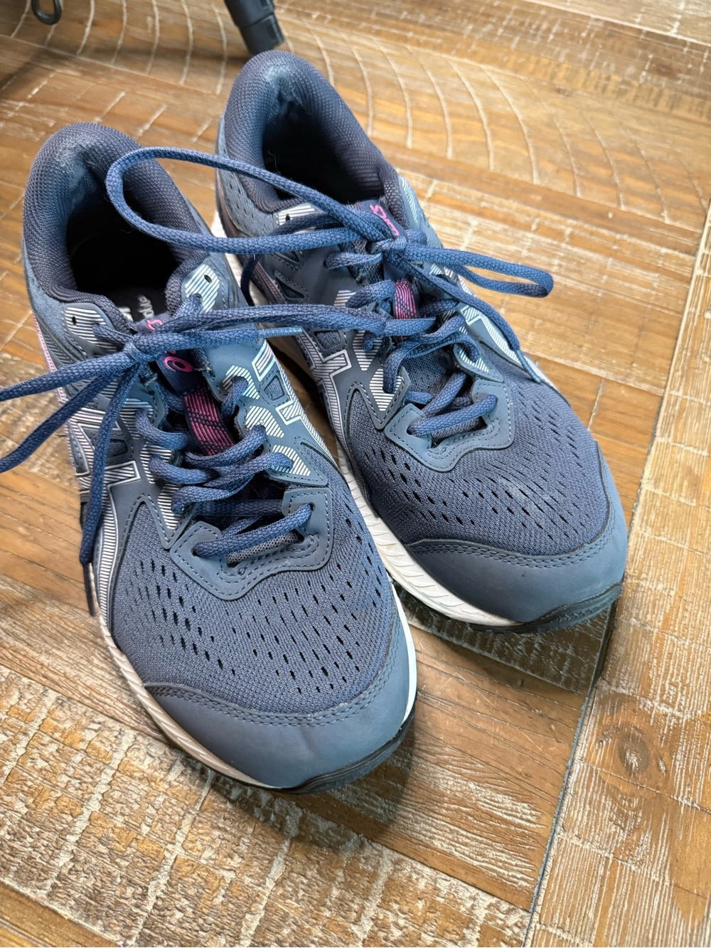 ASICS Gel Contend 8 Womens Dark Gray Blue Pink Athletic Running Shoes